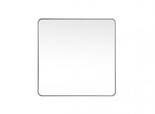 Elegant MR804242S - Soft Corner Metal Square Mirror 42x42 Inch In Silver