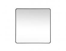 Elegant MR804848BK - Soft Corner Metal Square Mirror 48x48 Inch In Black