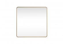 Elegant MR804848BR - Soft Corner Metal Square Mirror 48x48 Inch In Brass
