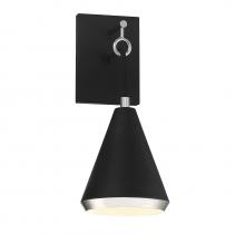 Savoy House Meridian M90066MBKPN - 1-Light Wall Sconce in Matte Black with Polished Nickel