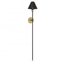 Savoy House Meridian M90070BNB - 1-Light Wall Sconce in Black with Natural Brass Accents