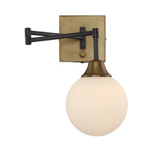 Savoy House Meridian M90006-79 - 1-Light Adjustable Wall Sconce in Oiled Rubbed Bronze with Natural Brass